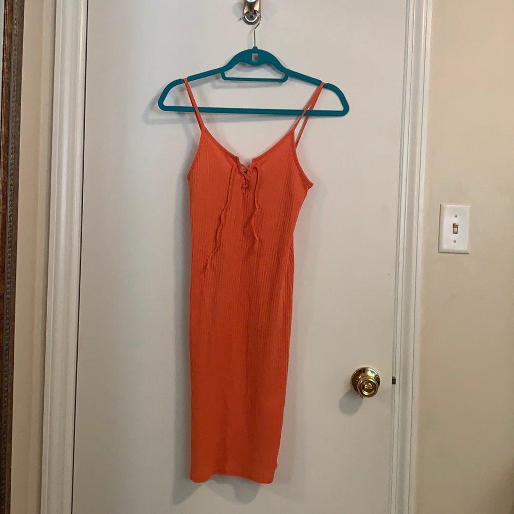Light-weight orange spaghetti strap dress